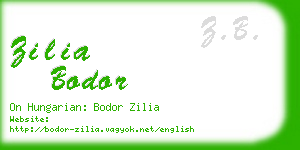zilia bodor business card